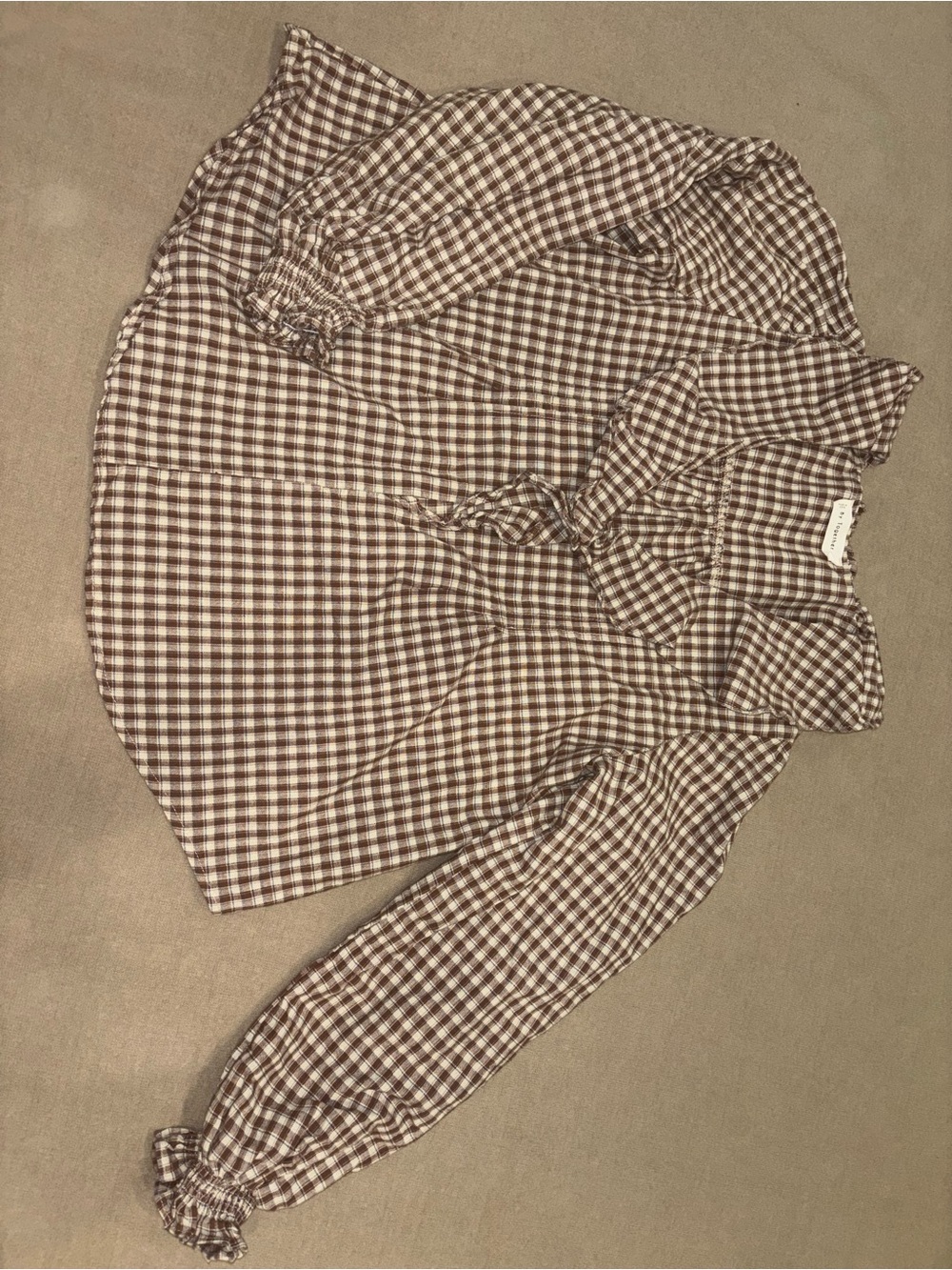 By Together Brown and Cream Plaid Top